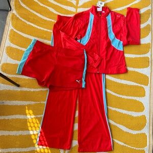 Puma Micro Poly Flame Scarlet Vintage Set - Women’s large and small
